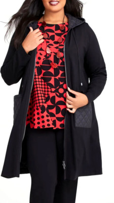 TS TAKING SHAPE plus size 22 (L) Ponte Quilted Ohara Hooded Jacket NWT rrp$230!