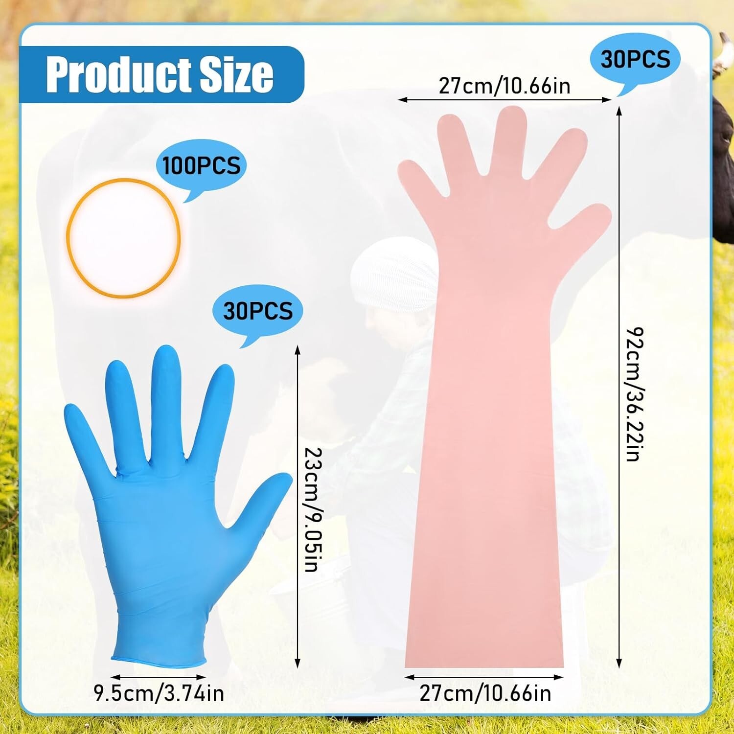 Disposable Field Dressing Gloves 60 Pcs Ideal for Deer Gutting and