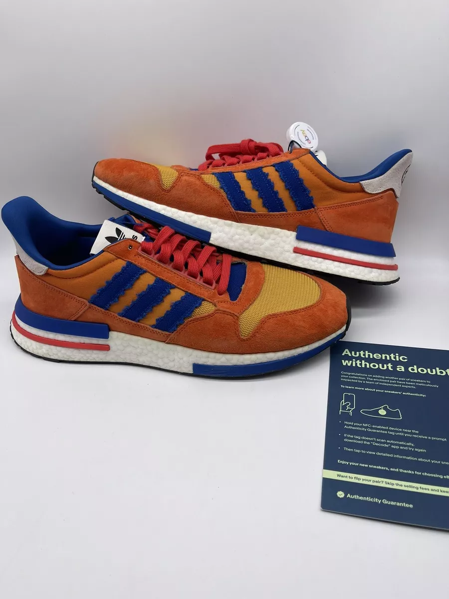 Casi muerto frío después de esto Adidas Dragon Ball Z DBZ Son Goku ZX 500 RM Orange Blue D97046 Vegeta Size  12.5 | eBay