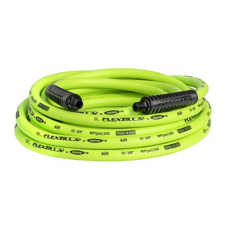 Flexzilla Air Hose 3/8 In. X 25 Ft 1/4 In. MNPT Fittings Heavy Duty, HFZ3825YW2