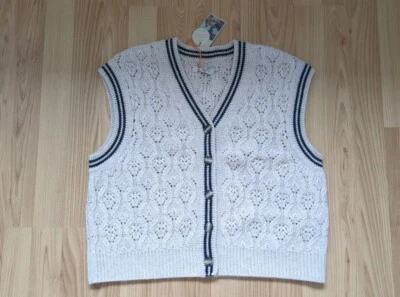 Nudie Jeans Women, Strickweste Kim Pointelle Knit Vest Oat S - Bild 1 von 2