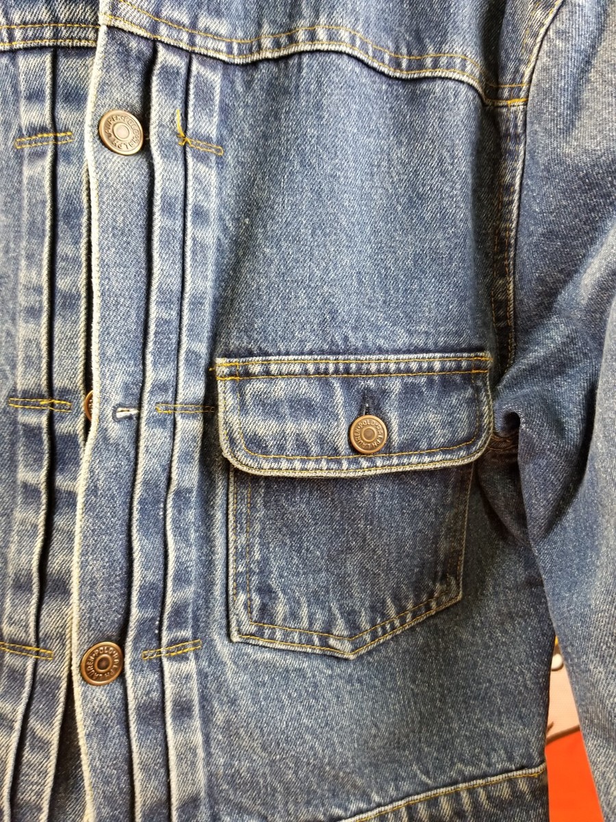 VINTAGE 80' RALPH LAURE POLO ONE POCKET FLORAL LINING DENIM JACKER