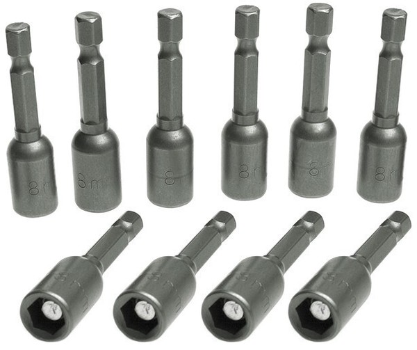 10X Bit Stecknuss 8Mm Bitnuss Einsatz SteckschlüSsel Magnetisch Sechskant Nuss-image