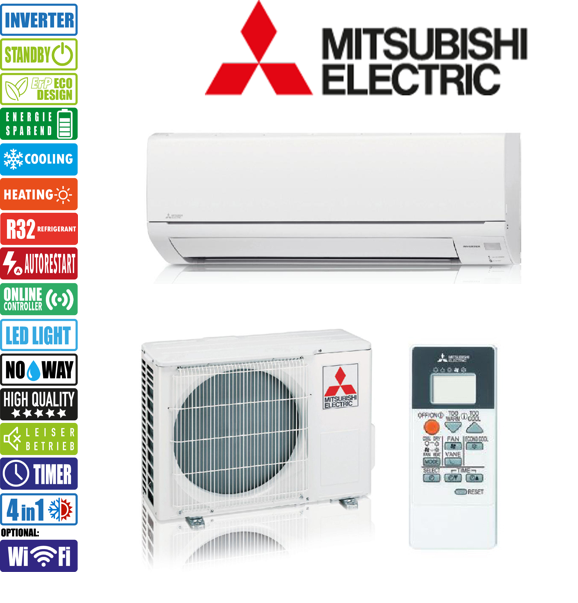 Mitsubishi 18000 BTU Mini Split Air Conditioner / Heat Pump with R32.  (Damaged) | eBay