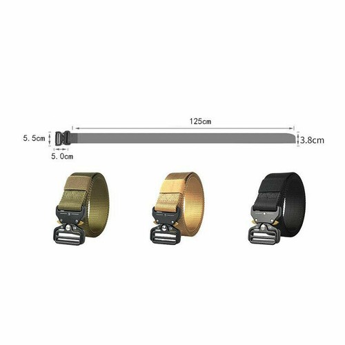 Tactical Army Combat Belt Waistband Men's Casual Military Rescue Rigger Belts - Foto 3 di 15