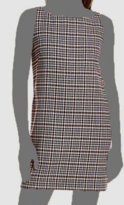 $425 Rebecca Taylor Women's Brown Techy Houndstooth Shift Dress