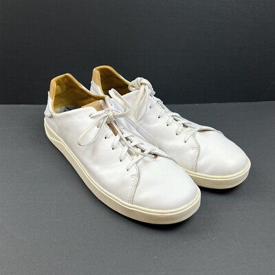 OluKai Lae'Ahi Li'Ili Mens White Leather Lace Up Casual Sneakers Shoes Size  14