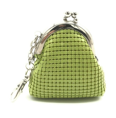 Women Mini Coin Purse Metal Mesh Kiss Lock Clasp with a Keychain (USA Stock) - Picture 51 of 88