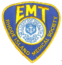 RHODE ISLAND – MEDICAL SOCIETY EMT – RI Fire Patch EMS VINTAGE OLD MESH USED 