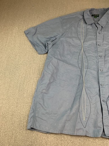 David Taylor Collection Embroidered Button Up Shirt Mens 3XLT Blue Short Sleeve - Picture 4 of 18