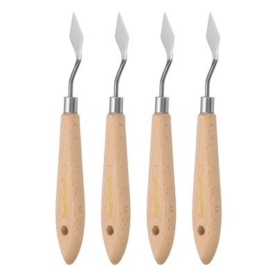 4 Stck. 1# Malpalette Messer spitz Edelstahl Kunst Spatel Schaber Werkzeug