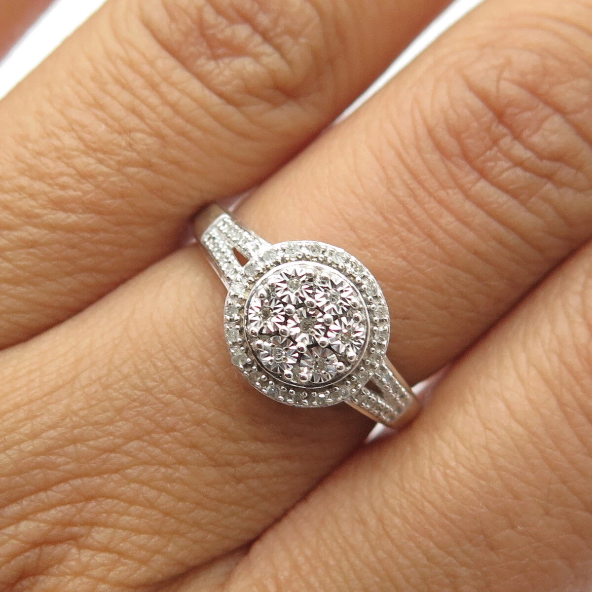White silver diamond ring sale