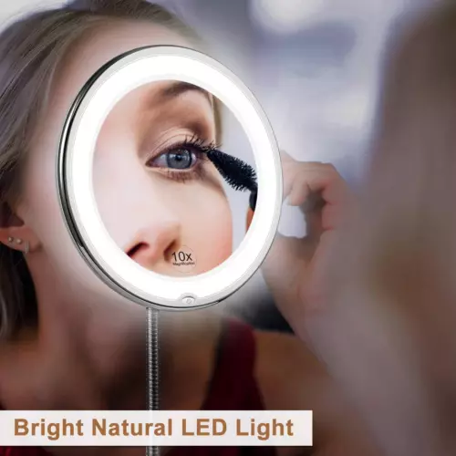 Espejo de baño con aumento de cuello de cisne 10 unidades + luz LED - Imagen 4 de 13