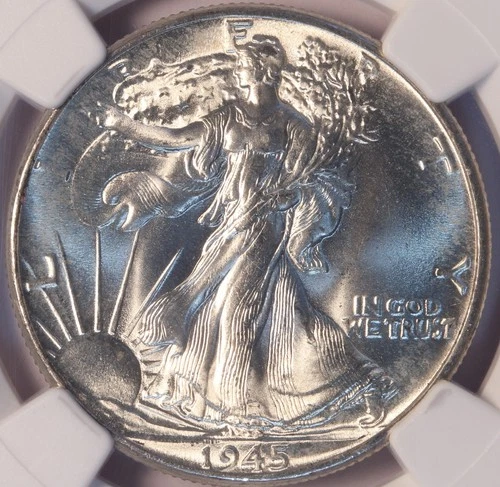 1945 P Walking Liberty Half Dollar, NGC MS66+ Magnificent, Blistering Luster!