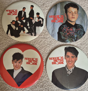 NEW KIDS ON THE BLOCK set Of 4 LARGE 6" PINBACK BUTTONS NKOTB 
