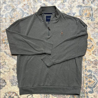 Ralph Lauren Quarter-Zip Pullover Sweatshirt Gray L | Polo Logo   Classic Fit