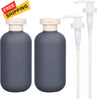 2 Pieces Squeeze Bottles with Flip Cap, Large Empty Refillable Plastic Gray 