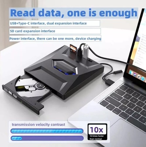 7 in 1 USB 3.0 Externes Laufwerk DVD CD UHD 4K Brenner Player für Laptop PC - Afbeelding 8 van 12