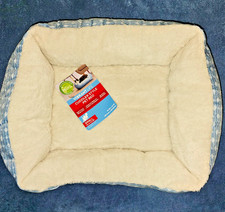 Vibrant Life Cuddler Style Pet Bed Small 15x19 Blue Cream New With Tags