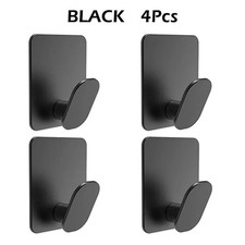 Self Adhesive Hooks 4 Pack Stick On Wall Door Hooks Stainless Steel Coat Hooks