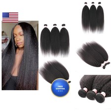 DAIMER Kinky Straight Human Hair 3 Bundles 100G/Pcs Yaki Straight Human Hair