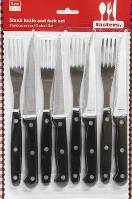 Steakmesser mit Gabel von Tasters   4 Paar
