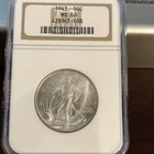 1943-P 50C WALKING LIBERTY HALF DOLLAR 90% SILVER US COIN NGC GRADED MS 66