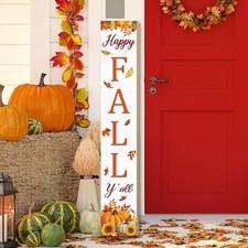 47" Fall Wooden Porch Sign Happy Fall Y' All Front Door Welcome Sign Pumpkin ...