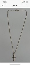 14k Yellow Gold Cross Pendant Sparkly Chain 18” Necklace Fine 2.66g
