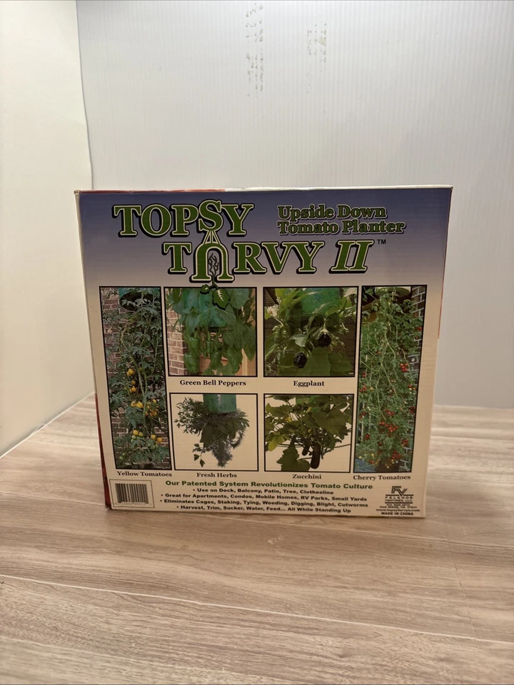 Maceta de tomate invertida Topsy Turvy caja abierta patentada por nosotros Foto 3 de 4