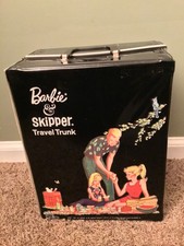 Vintage 1965 Mattel Barbie  Skipper Doll Black Travel Trunk Carrying Case