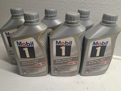 (6) Qts Mobil 1 Synthetic Racing Oil 15W-50