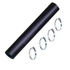 Gasoline Fuel Filler Neck Hose With 4 Clamps, Reinforced Gas 1.75" ID Straight