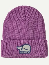 PATAGONIA Baby Logo Beanie Hat Live Simply Whale Infant Toddler Brisk Purple OS