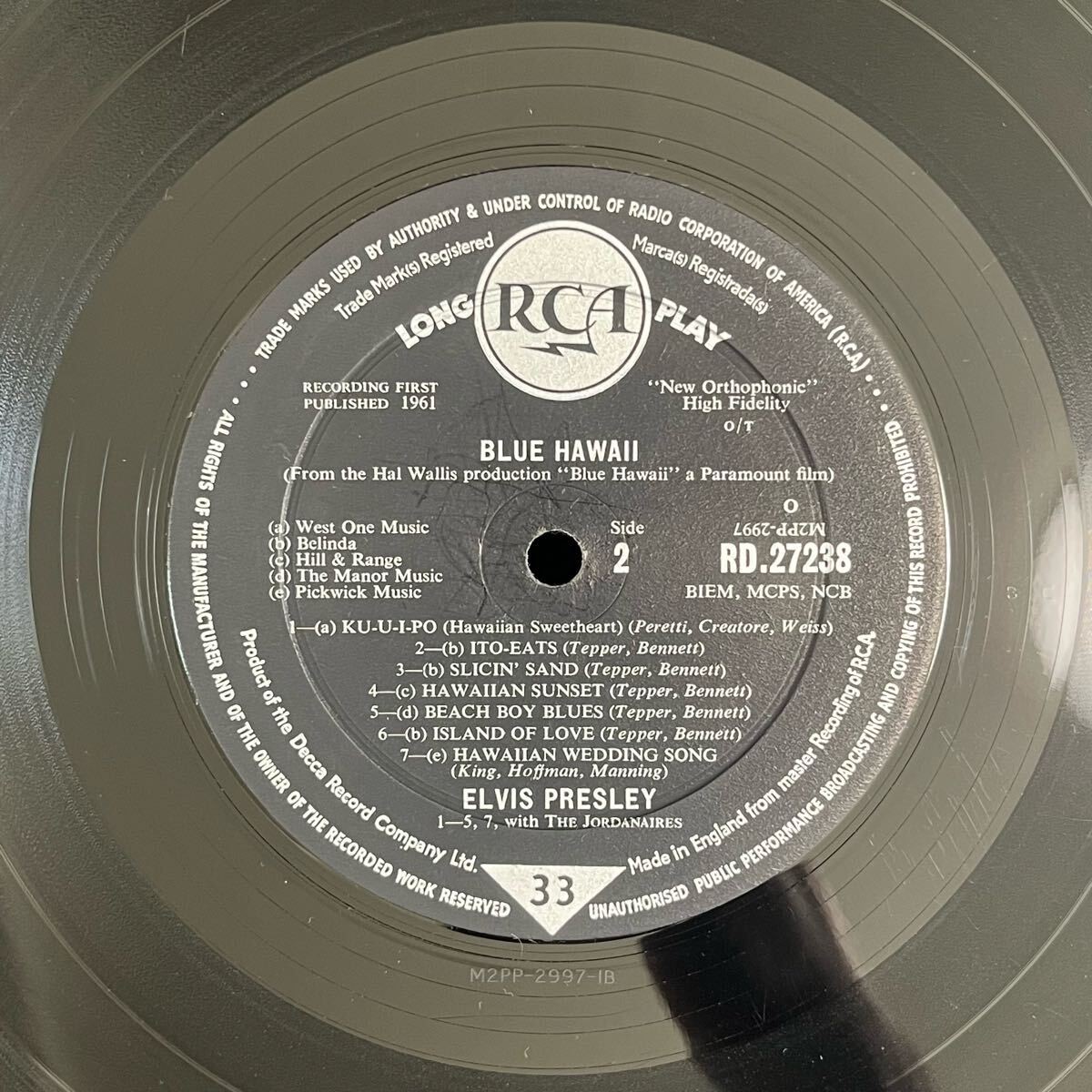 Elvis Presley BLUE HAWAII UKオリジナル mono深溝 UK Original Rare UK Mono Elvis Presley Blue Hawaii LP Record