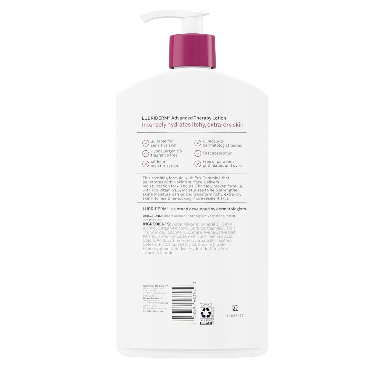 Lubriderm Advanced Therapy Fragrance-Free Moisturizing Hand & Body Lotion + Pro-