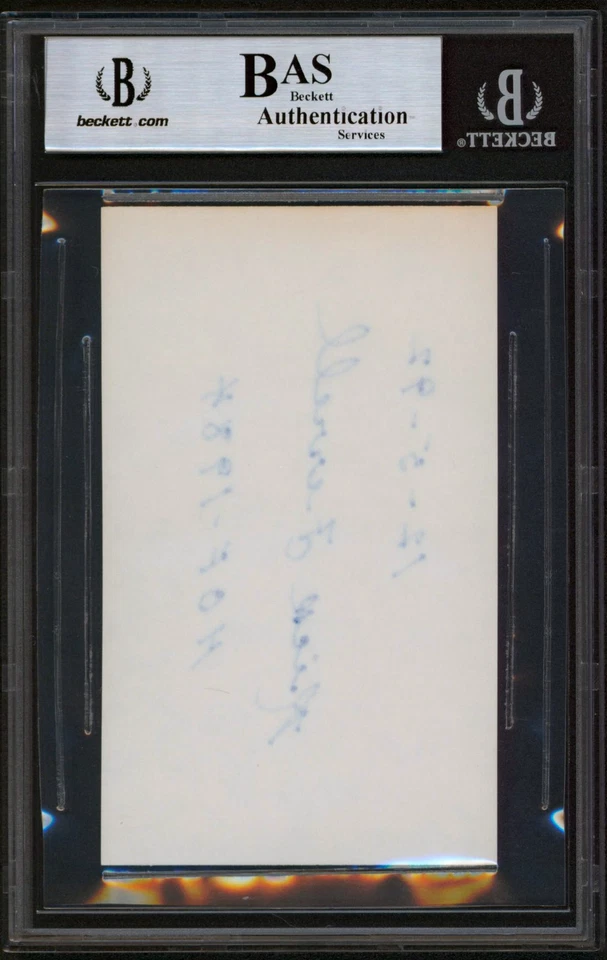 Red Sox Rick Ferrell 12-5-92 HOF - 1984 Authentic Signed 3x5 Index Card BAS Slab - Image 2 of 2