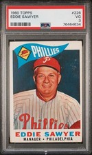1960 TOPPS #226 EDDIE SAWYER PSA VG 3