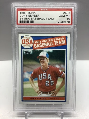 1985 TOPPS CORY SNYDER 84 USA BASEBALL TEAM #403 PSA 10 GEM MT