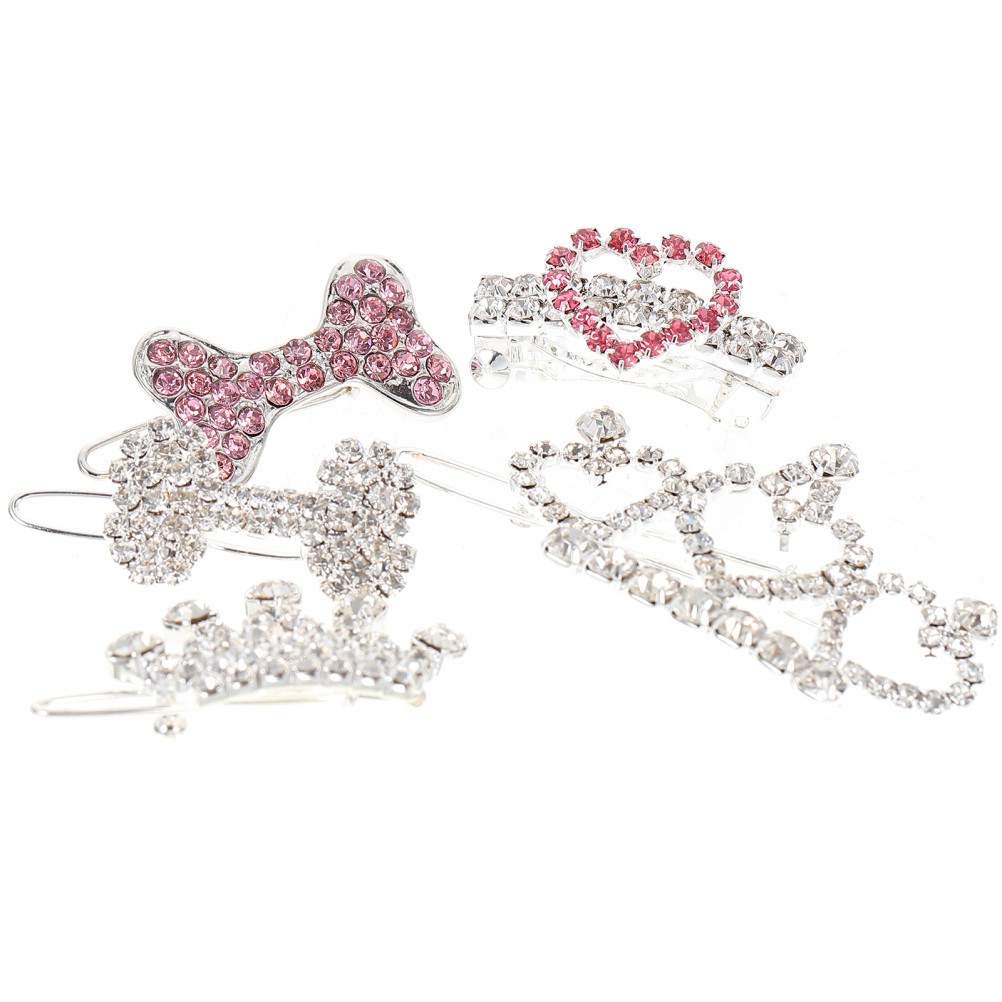 5 Pezzi Fermaglio per Peli di Animali Domestici Accessori per Cuccioli Clip per Cani Copricapo da Esterno