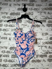 NWT Boden Andros Twist Front Swimsuit Indigo Bunting, Blossom Size 2R 120