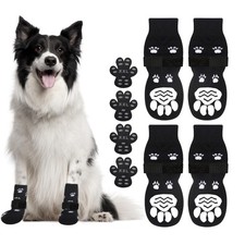Chaussettes Antidérapantes pour Chiens, 4 Packs Chaussettes de Chien avec Ban...