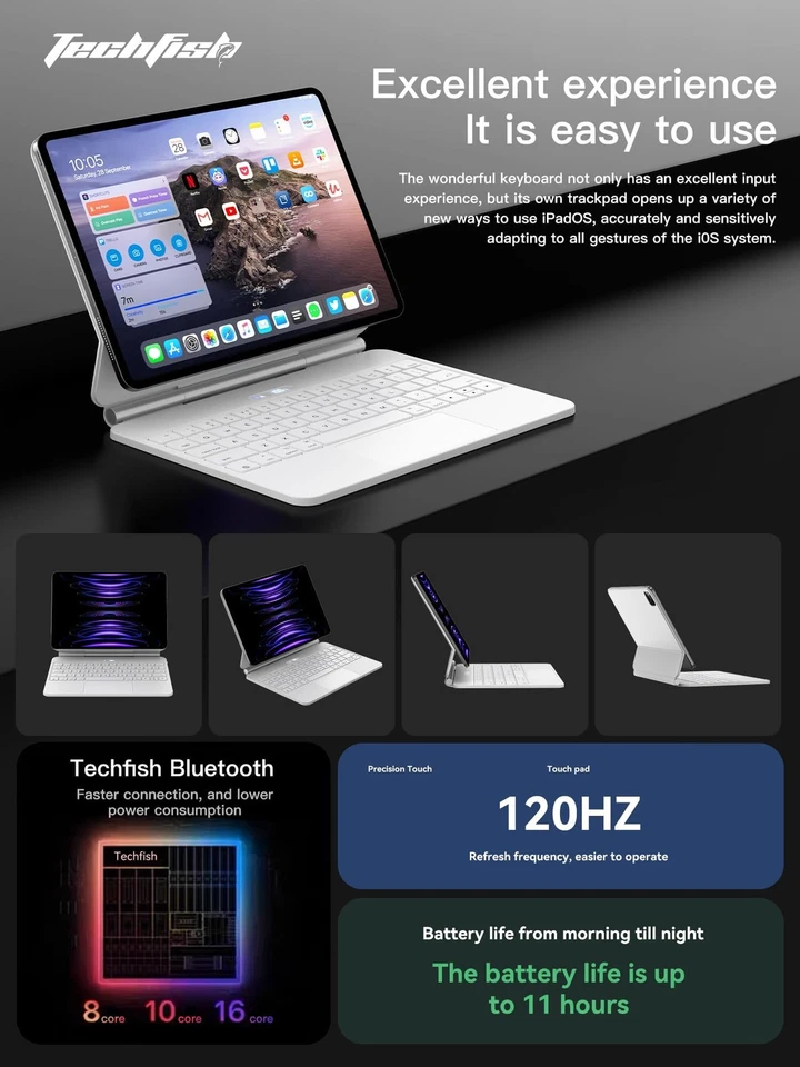 Magic Keyboard Case Compatible with iPad Air 11-inch (M2/M3) , iPad Pro 11(4t... - Image 3 of 4