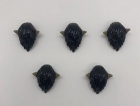 LEGO - Minifigure Hair -Orc with Dark Tan Ears Black 9476 79002 Lot of 5 NEW