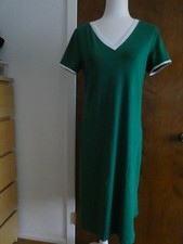 Calvin Klein Green V-Neck Knit Dress Women's Medium Short Sleeve Cotton Spandex