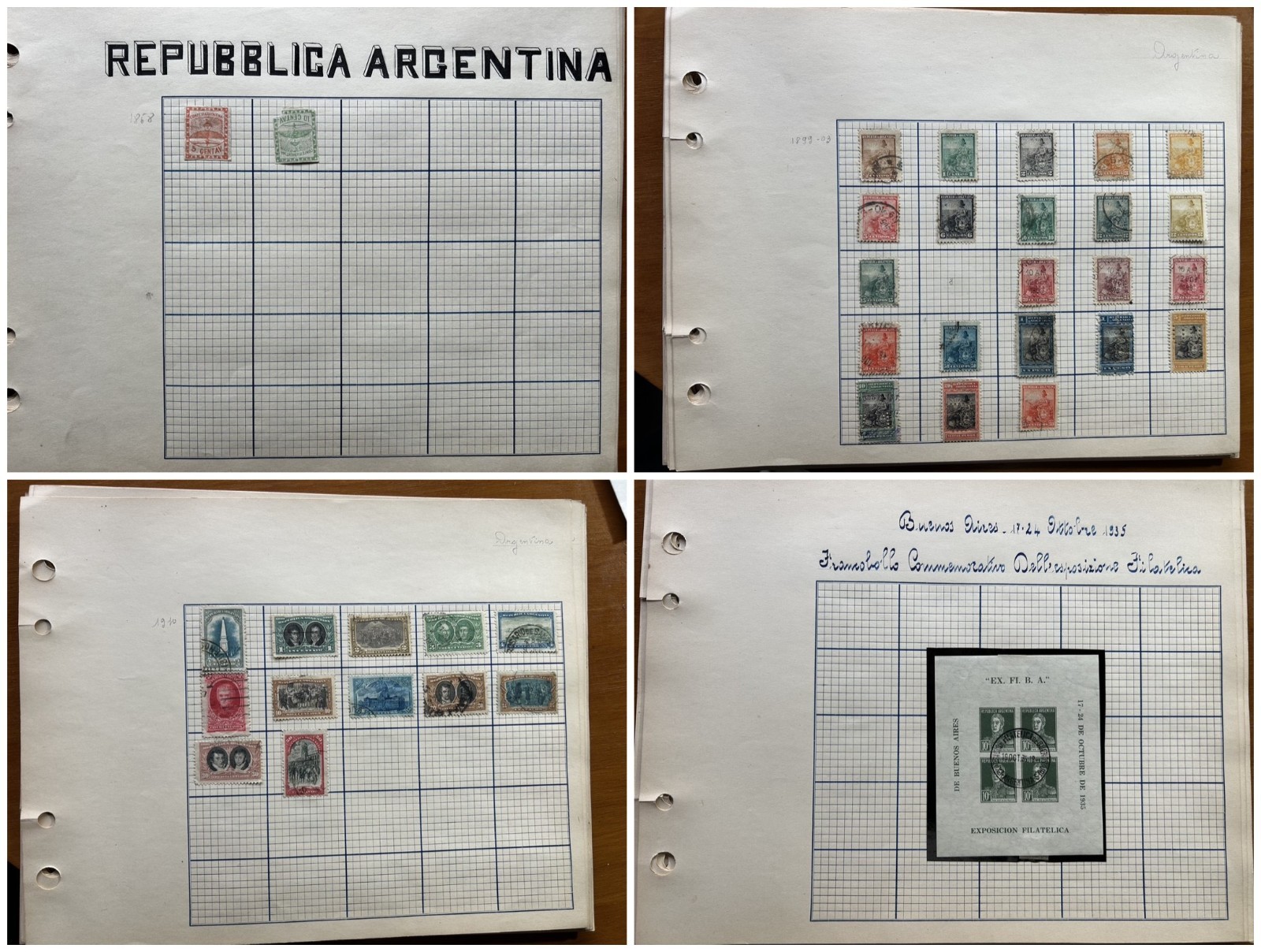 Argentina 1858-1935 Stamp Collection Italian Album Pages EXFIBA Sheet + Vatican
