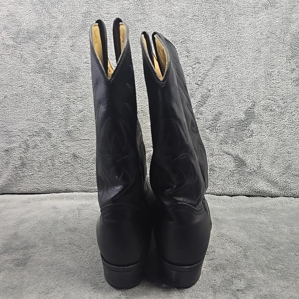 Botas de Cuero Wrangler Western para Hombres Talla 9.5 EE Negras Rodeo Vaquero Hechas en EE. UU. Foto 3 de 4