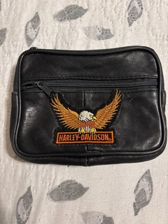 Vintage Harley Davidson Leather Belt Bag Black Motorcycle