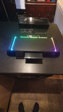 MOOJAY Monitor Stand for Desk RGB Gaming Lights with 4 USB 3.0 Hub, Foldable 