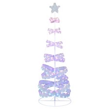 7 FT Outdoor Spiral Christmas Tree Pre-lit Christmas Tree w/ 341 LED Lights
